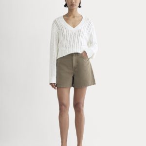 The A-Line Denim Short | Garment-Dyed Chocolate