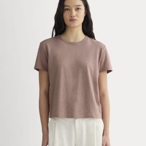 The Box-Cut Tee in Cotton Linen | Rose Dusk