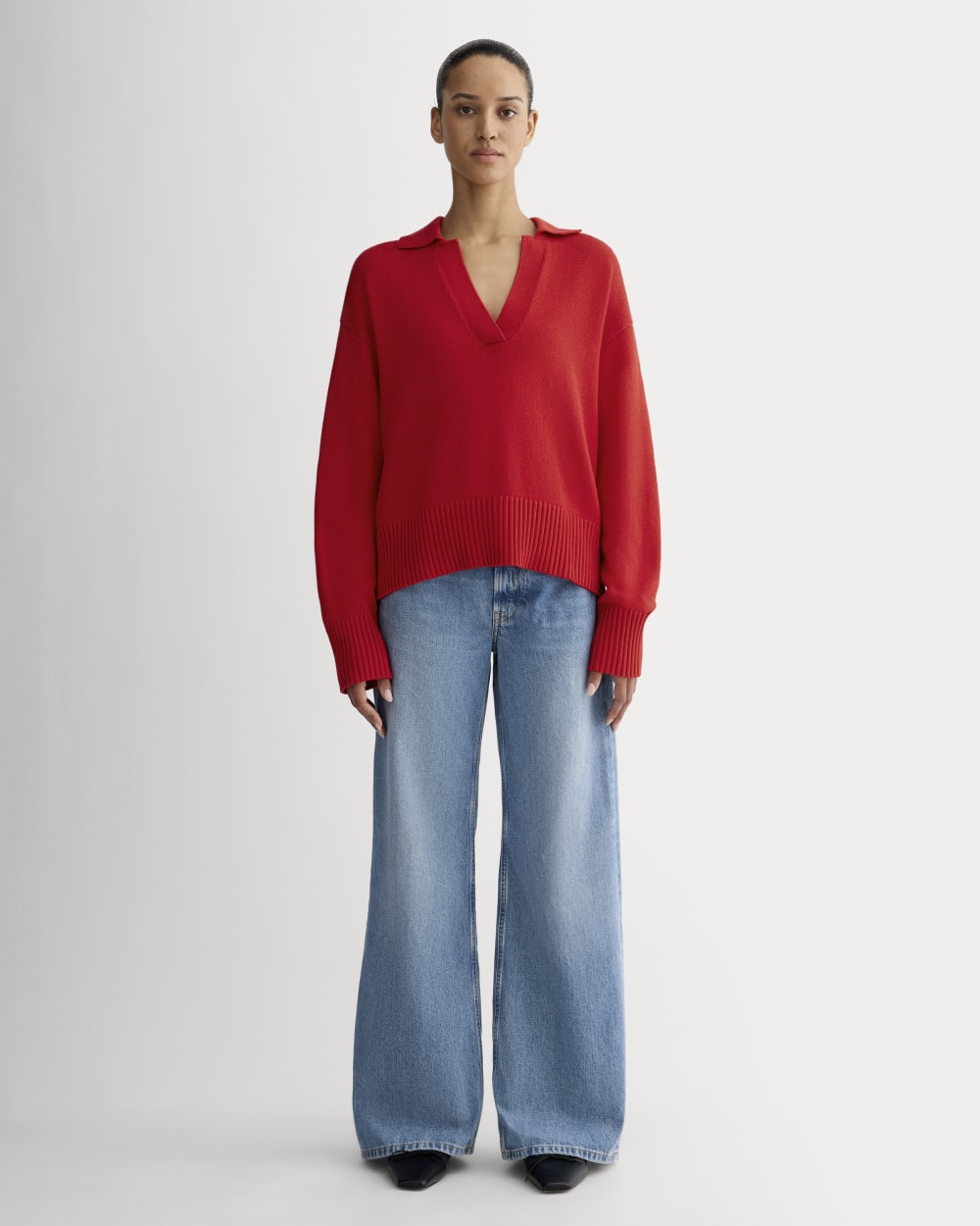 The Boxy Polo in Everyday Cotton | Classic Red - Image 3