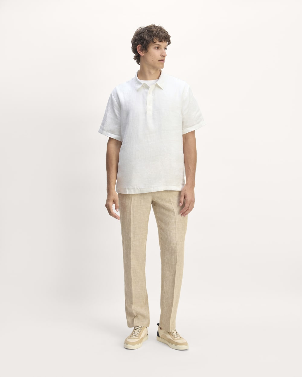 The Linen Short-Sleeve Popover Shirt | White - Image 3