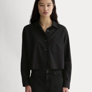The Way-Short Shirt in Silky Cotton | Black
