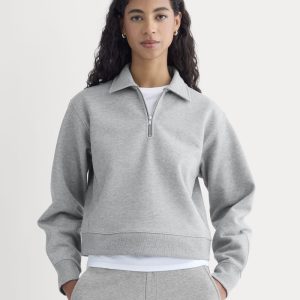 Luxe Fleece Zip Polo | Vintage Heather Grey