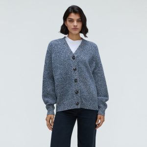 The Felted Merino Cardigan | Dark Mallard / Oat Twist