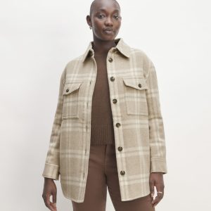 The Italian ReWool? Oversized Shirt Jacket | Taupe / Cream