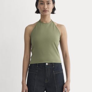 The Form Halter Top | Lichen Green
