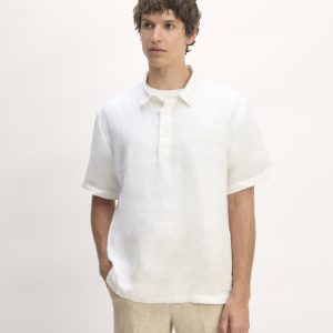 The Linen Short-Sleeve Popover Shirt | White