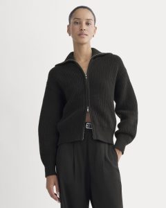 The Full-Zip Sweater in Everyday Cotton | Black