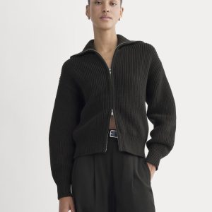 The Full-Zip Sweater in Everyday Cotton | Black