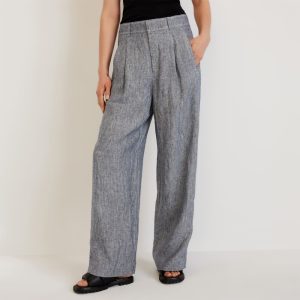 The Linen Way-High® Drape Pant  | Canvas Tan / Navy