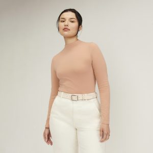 The Supima? Form Funnel Neck Tee | Blush Pink