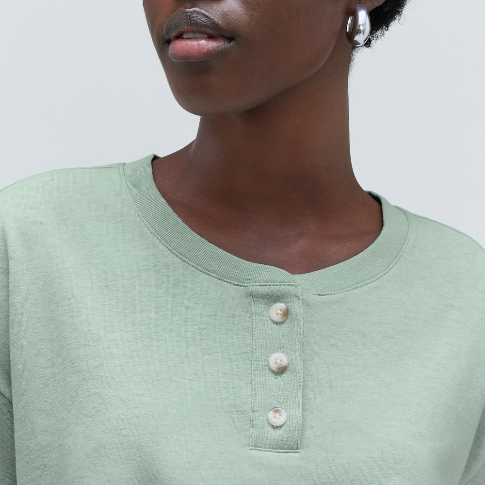The Vintage Henley Hemp Tee | White Sage - Image 4