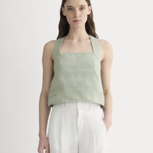 The Crossback Tank in Linen | Seagrass