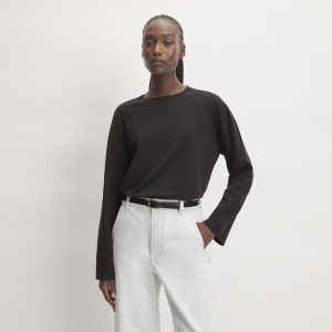 The Organic Cotton Relaxed Long Sleeve Tee | Vintage Black