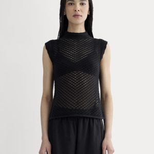 The Lace Knit Tank | Black