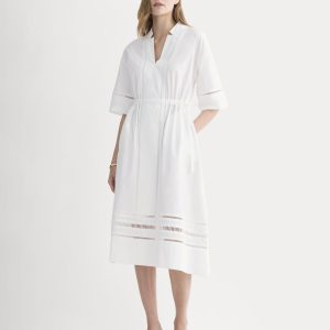 The Lace Trim Caftan Dress | White