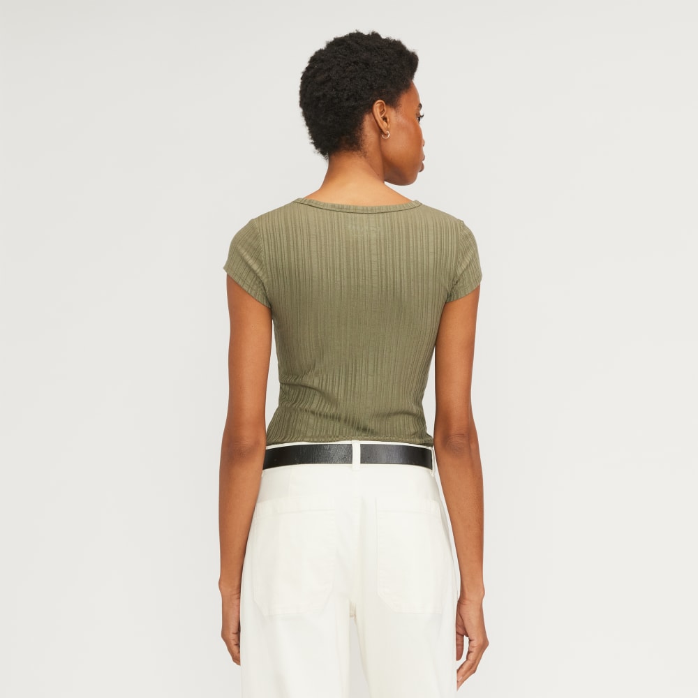 The Rib Soft Knit Scoop-Neck Tee | Kalamata - Image 3