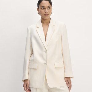 The Oversized Blazer in Linen | Bone