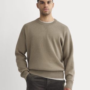 Luxe Merino Double-Knit Sweater | Taupe Melange