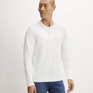 The Slub Long-Sleeve Henley | White