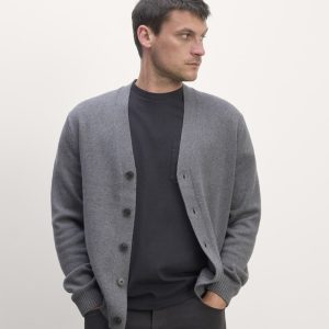 The Classic Cardigan in Everyday Cotton | Heathered Charcoal