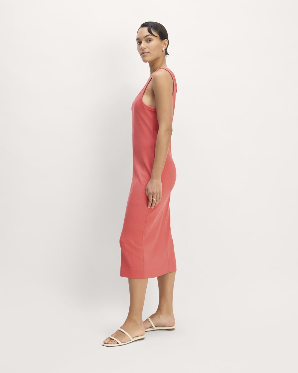 The '90s Rib Dress | Coral - Image 3