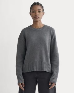 The Boxy Sweater in Everyday Cotton | Heathered Charcoal