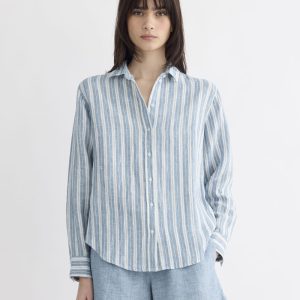 The Must-Have Shirt in Linen | Soft Cobalt/Bone