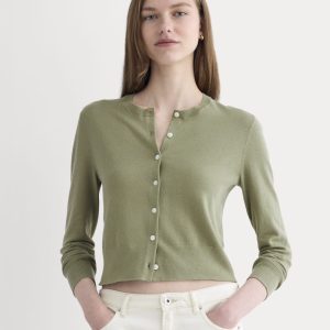 The Cropped Cardigan in Cotton Cashmere | Sagebrush