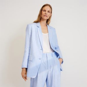 The Oversized Blazer in Linen | Light Blue