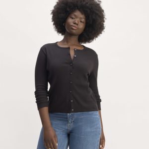 The Vintage Rib Cardigan | Black