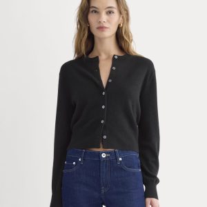 Cashmere Cropped Cardigan | Black