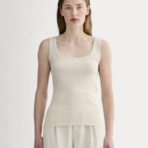 The Luxe Rib?Square-Neck Tank | Heathered Oat