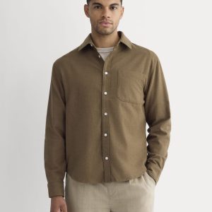 Brushed Flannel Shirt | Heathered Cocoa Brown