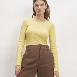 The Luxe Rib Long-Sleeve Crew | Raffia