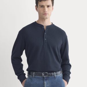 Thermal Henley in Cozy Waffle | Navy