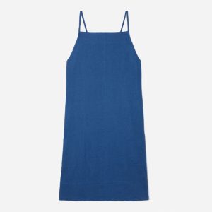 The Linen Apron Dress | Deep Blue