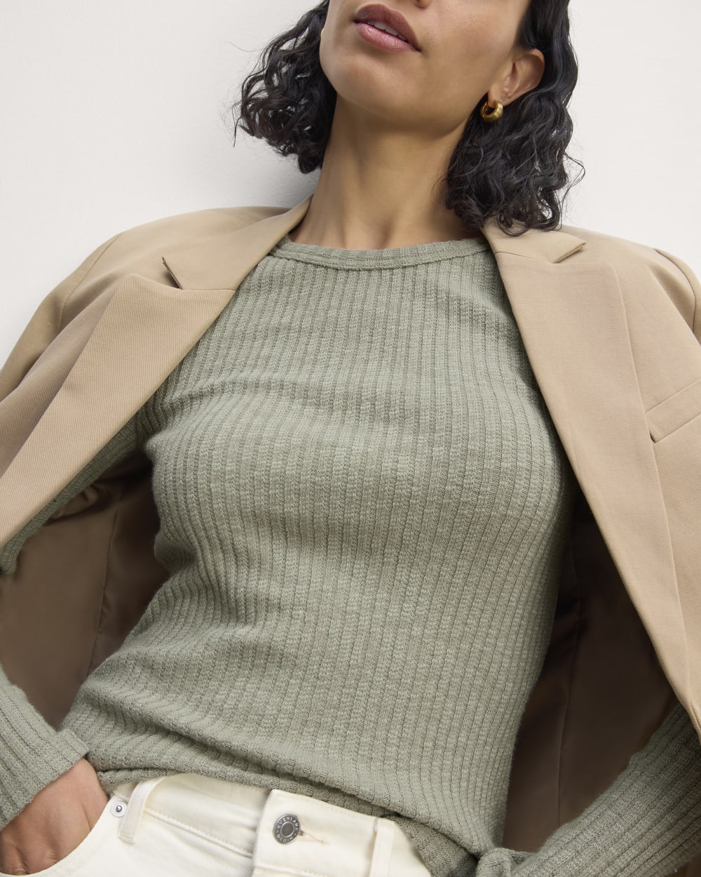 The Cozy Rib Long-Sleeve Tee | Sage Green - Image 5