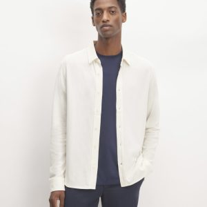 The Long-Sleeve Pique Shirt | Bone