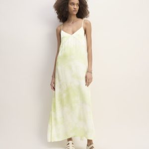 The Everlane x Marques' Almeida Satin Tie-Dye Dress | Seafoam Tie-Dye