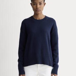 The Boxy Sweater in Everyday Cotton | Navy