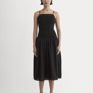 The Gauze Open-Back Dress | Black