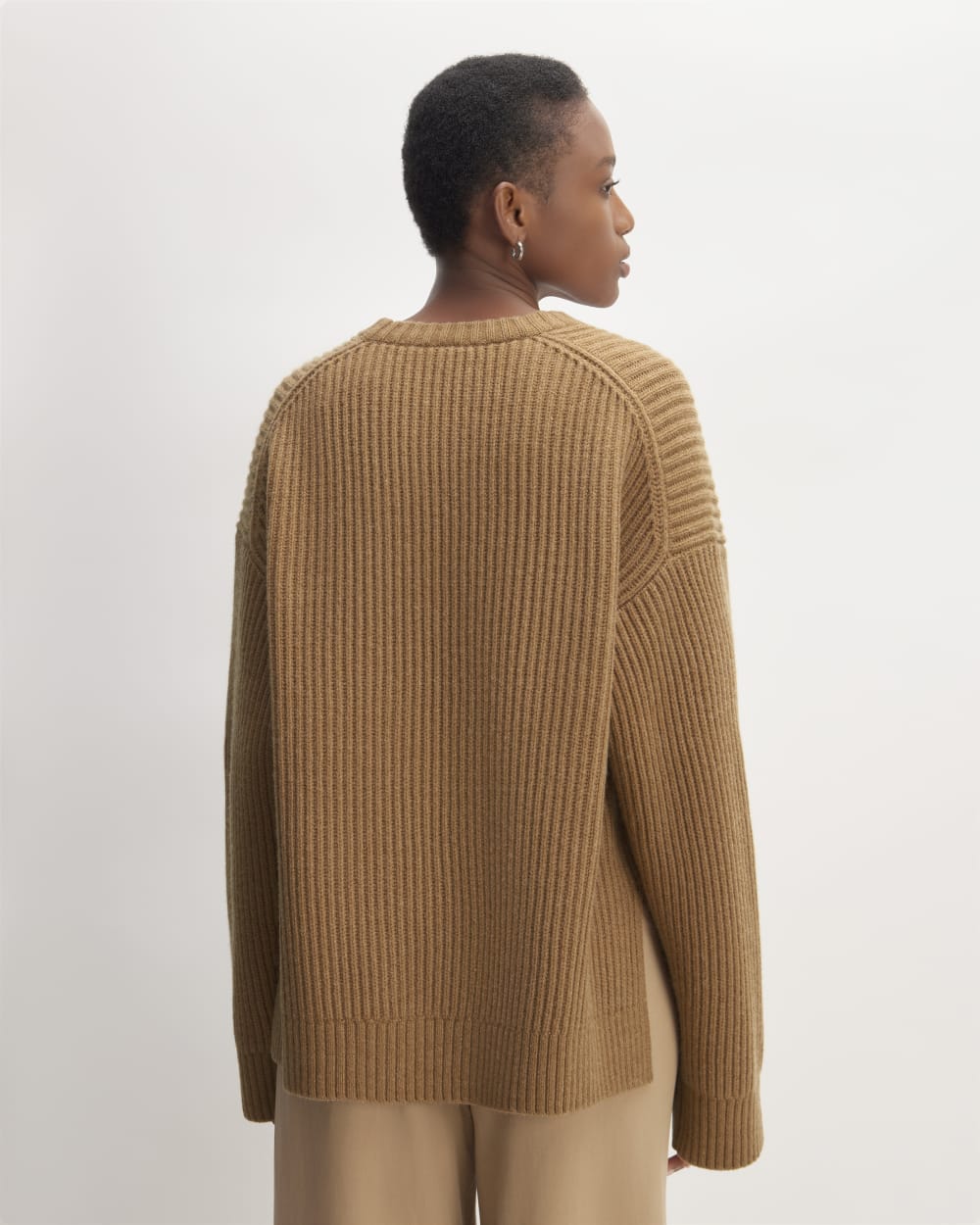 The Oversized Crew in Luxe Merino | Deep Camel - Image 6