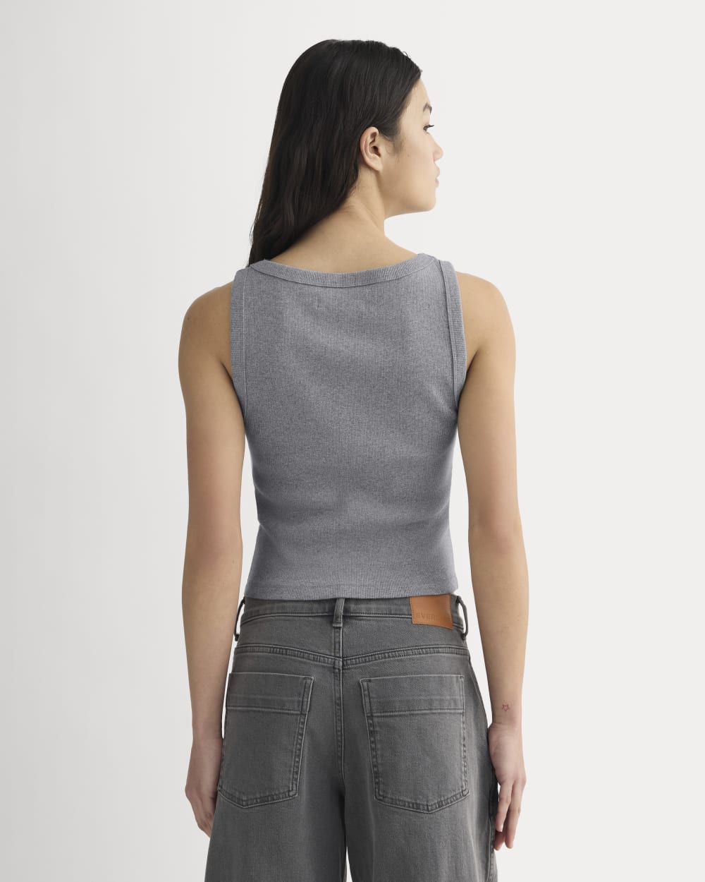 The Selfie Boatneck Tank | Mid Heather Grey - Image 4