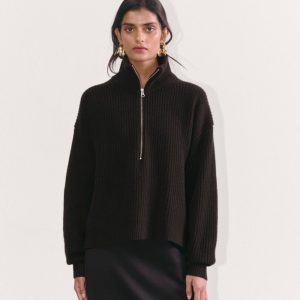 The Half-Zip Sweater in Luxe Merino | Black
